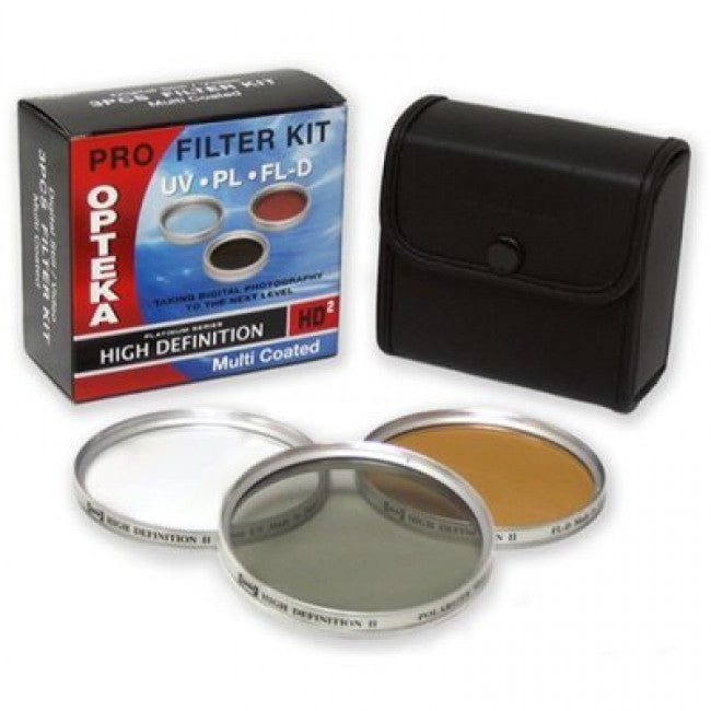 Opteka 62mm High Definition 3 Piece Filter Kit UV,PL,FLD (Sliver)