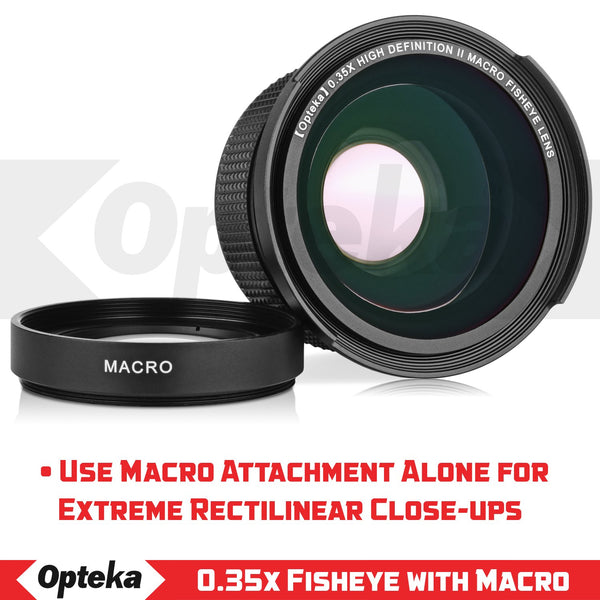 Opteka .35x HD Super Wide Angle Panoramic Macro Fisheye Lens  (52MM/58MM/67MM) for Digital SLR Cameras