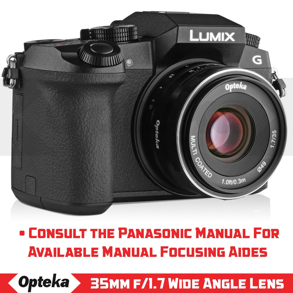 Opteka 35mm f/1.7 HD MC Manual Focus Prime Lens for M43 Mount Digital Cameras