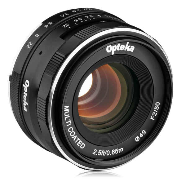 Opteka 50mm f/2.0 HD MC Manual Focus Prime Lens for M43 Mount Digital  Cameras