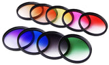 Opteka 58mm 9 Piece HD Multicoated Graduated Color Filter Kit Set