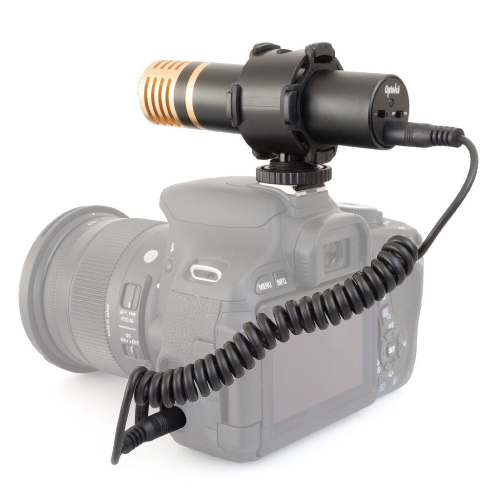 Opteka VM-2000 Gold Series Stereo Video Shotgun Microphone with Shock Mount for Digital SLR Cameras & Camcorders