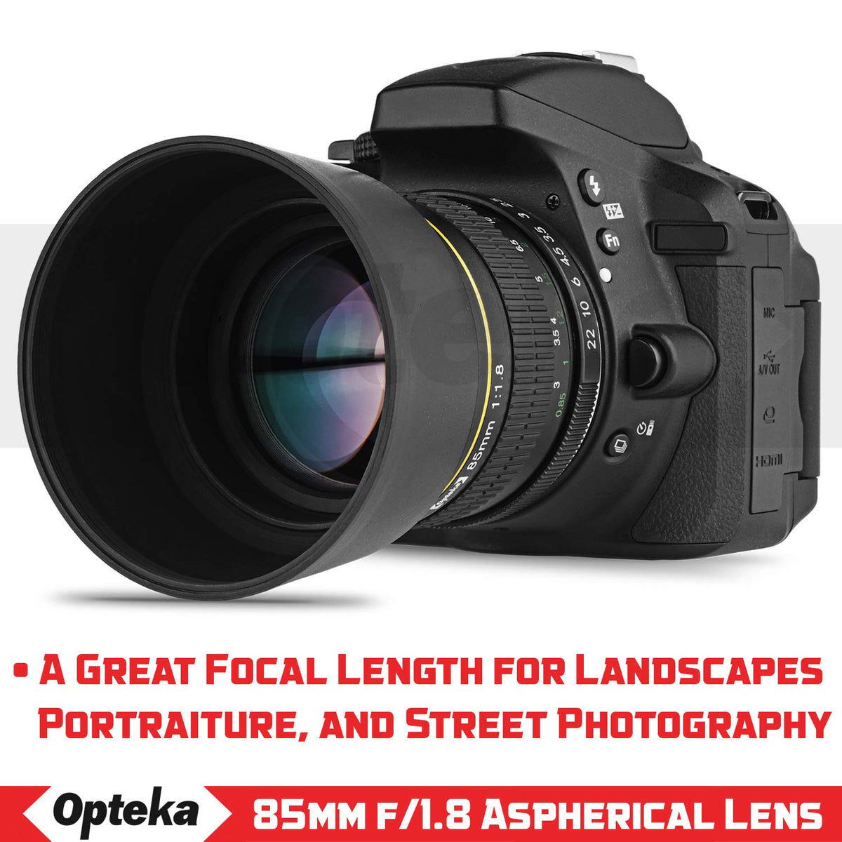 Opteka 85mm f/1.8 Aspherical Telephoto Portrait Lens for