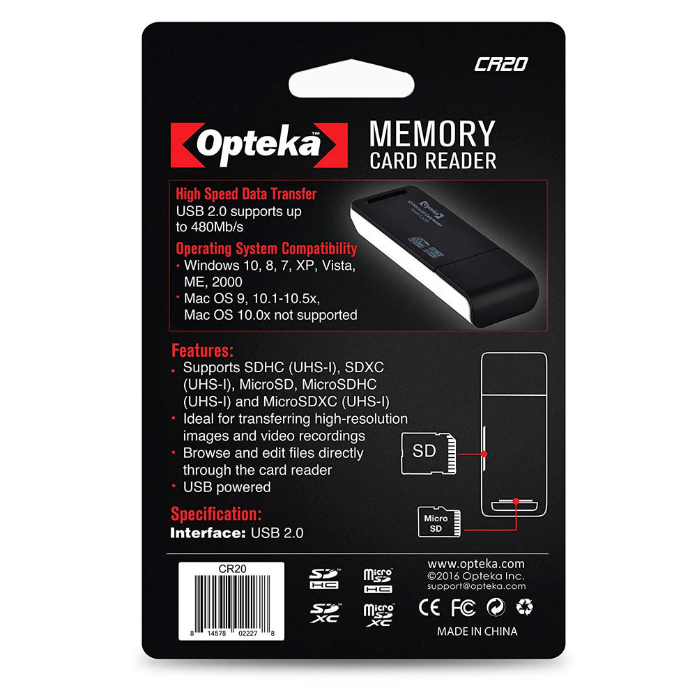 Opteka SD/MicroSD Memory Card Reader