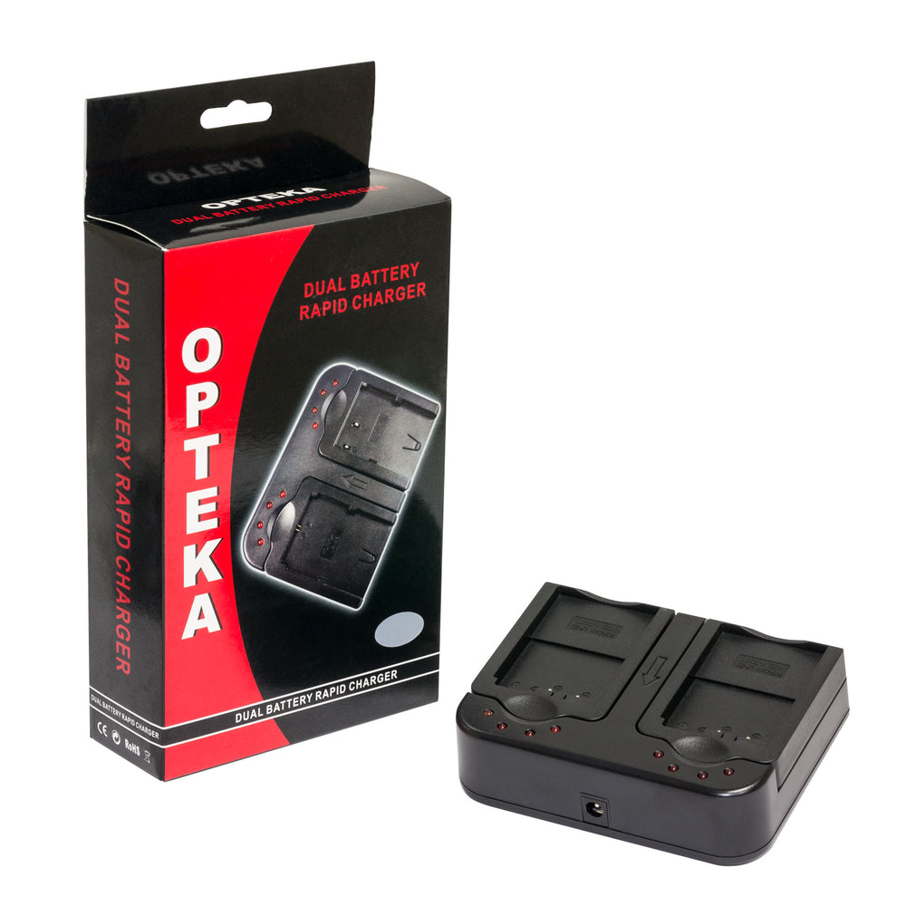 Opteka DBC-LPE6 AC/DC Dual Battery Rapid Charger for Canon LP-E6