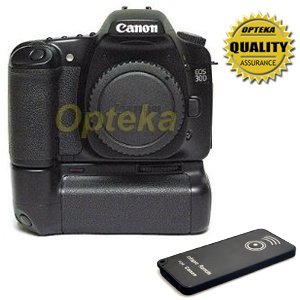 Opteka Battery Pack Grip / Vertical Shutter Release for Canon EOS 20D, 30D, 40D & 50D Digital SLR Cameras Package Includes IR Remote Shutter Release