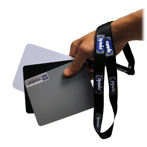 Opteka Medium 5" X 4" inches Color and White Balance Reference Grey Card Set With Quick-Release Neck Strap for Digital Photography