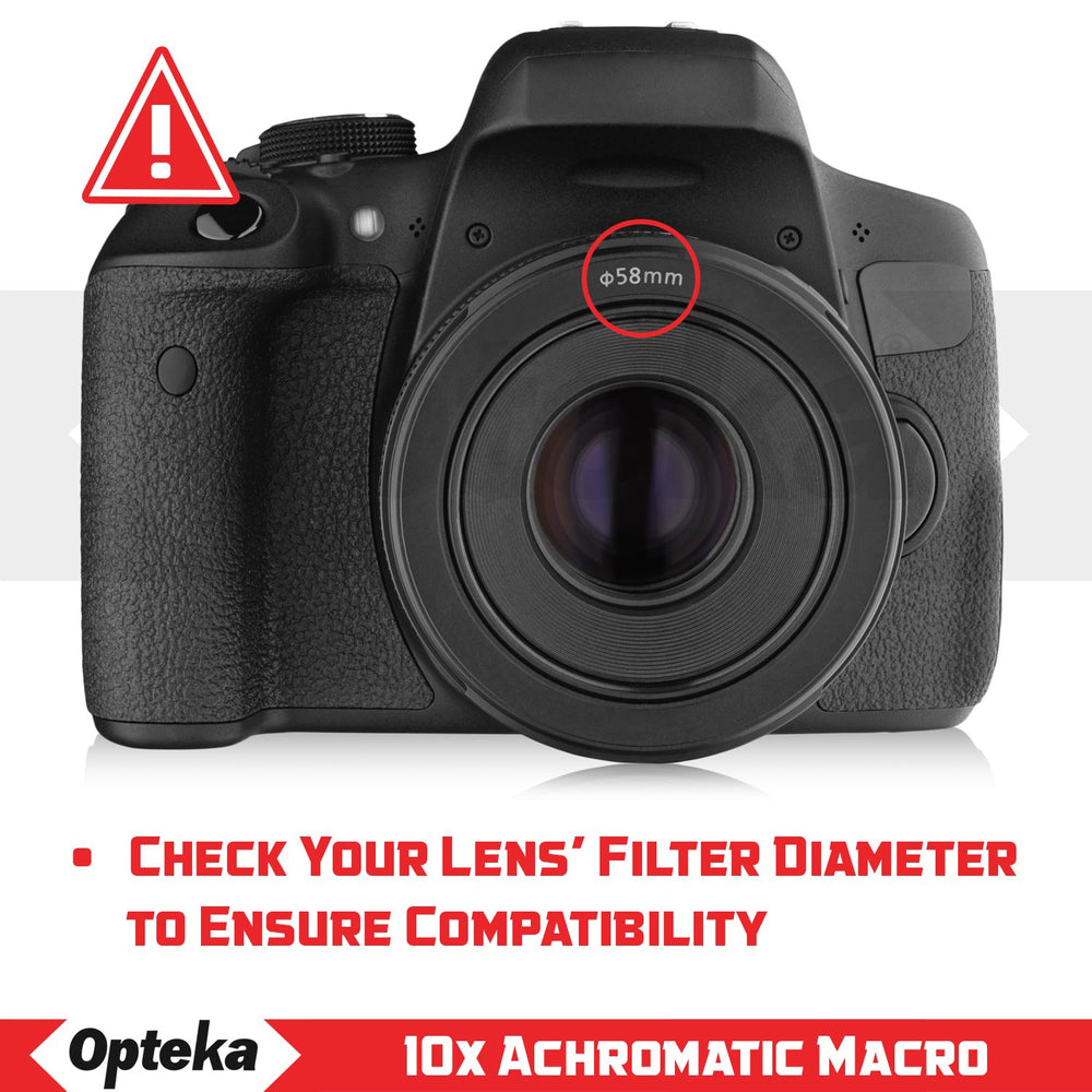 Opteka Achromatic 10x Diopter Close-Up Macro Lens for Canon EOS-M/EOS-M3 Compact Digital Mirrorless Cameras (Fits 43mm and 52mm Threaded Lenses)