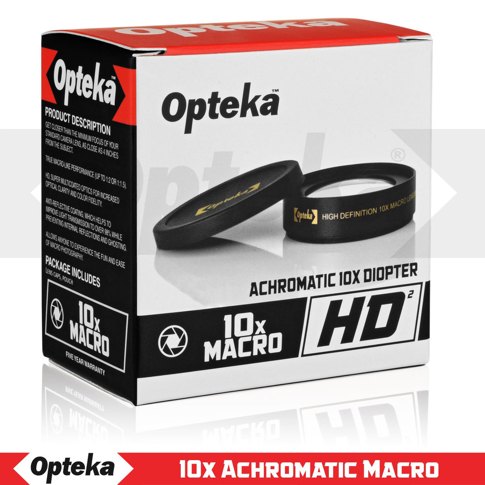 Opteka Achromatic 10x Diopter Close-Up Macro Lens for Canon EOS-M/EOS-M3 Compact Digital Mirrorless Cameras (Fits 43mm and 52mm Threaded Lenses)