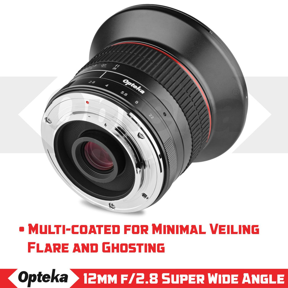 Opteka 12mm f/2.8 HD MC Manual Focus Prime Wide Angle Lens for Sony E