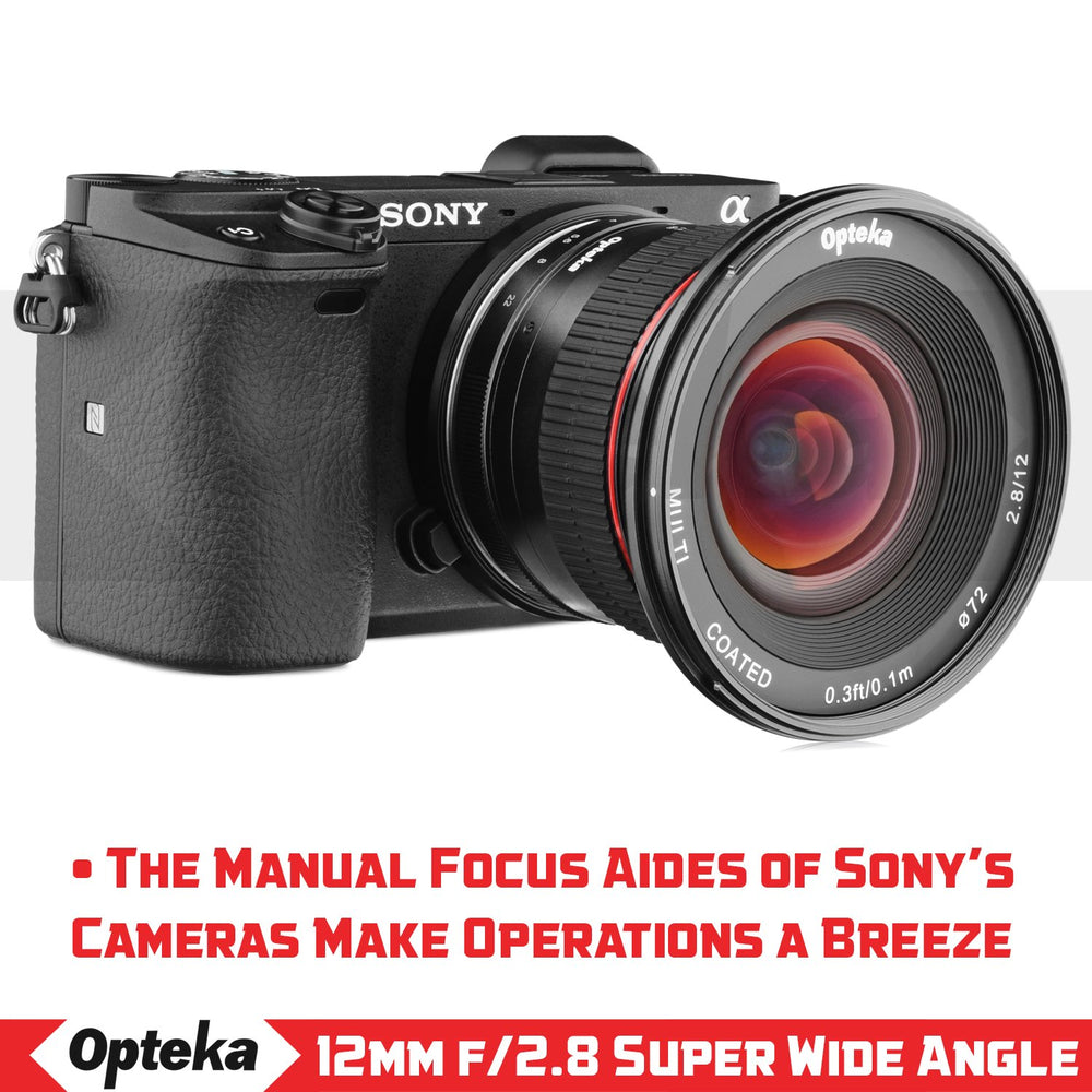 Opteka 12mm f/2.8 HD MC Manual Focus Prime Wide Angle Lens for Sony E