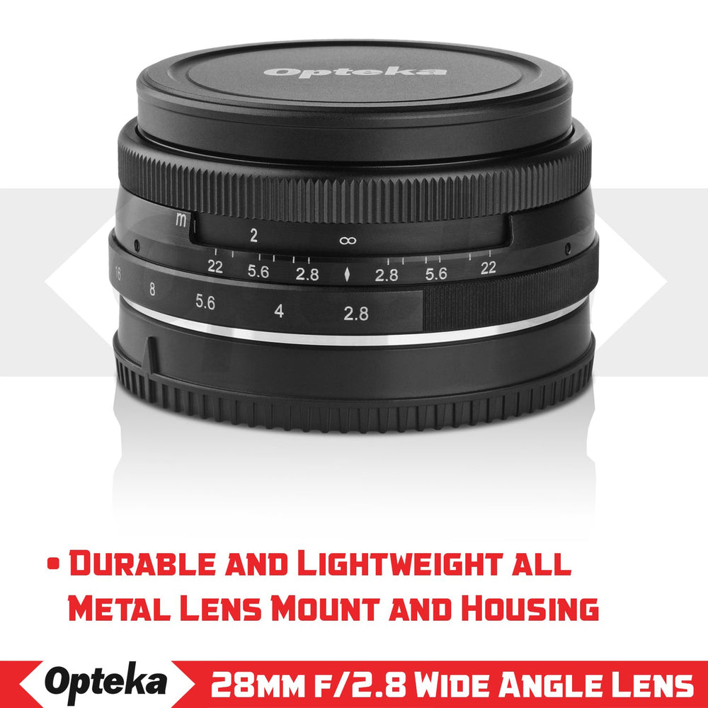 Opteka 28mm f/2.8 HD MC Manual Focus Prime Lens for Fuji X Mount APS-C Digital Cameras