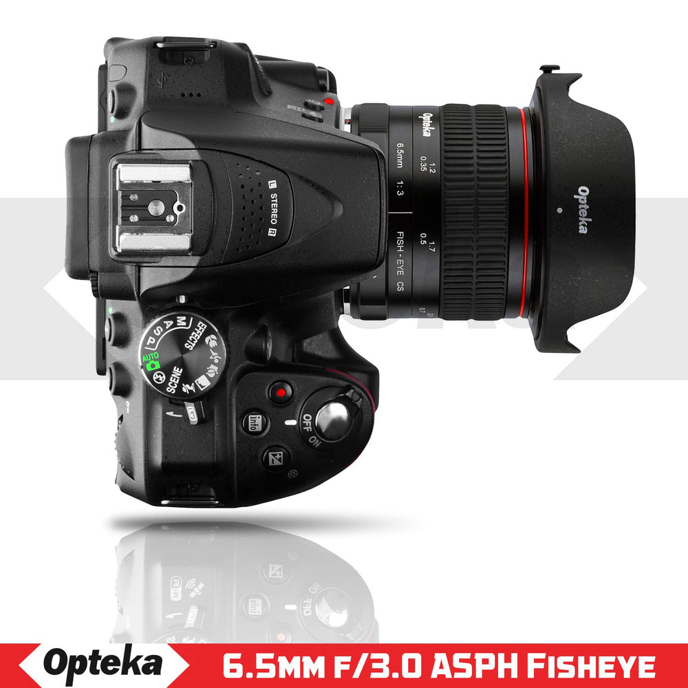 Opteka 6.5mm f/3.0 Ultra Wide Angle Manual Focus Aspherical Fisheye Lens for Nikon DX D7500, D7200, D7100, D5600, D5500, D5300, D5200, D3500, D3400, D3300, D3200, D3100 and D500 DSLR Cameras