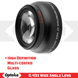 Opteka 52mm 0.43X HD Wide Angle Lens with Macro