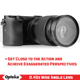 Opteka 58mm 0.43X HD Wide Angle Lens with Macro