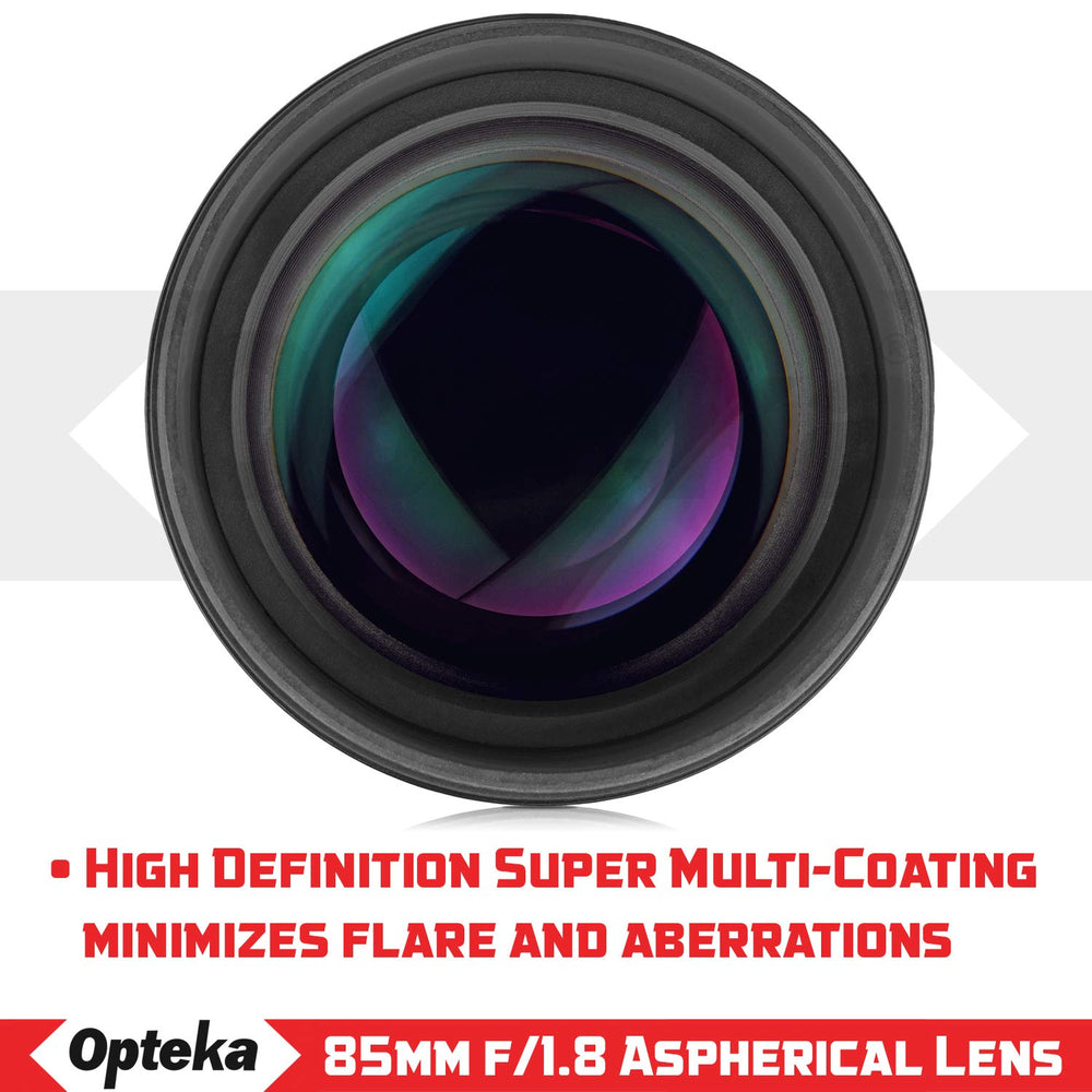 Opteka 85mm f/1.8 Manual Focus Aspherical Medium Telephoto Lens for Canon EOS 80D, 70D, 60D, 60Da, 50D, 7D, 6D, 5D, 5DS, 1Ds, Rebel T6s, T6i, T6, T5i, T5, T4i, T3i, T3, T2i and SL1 Digital SLR Cameras